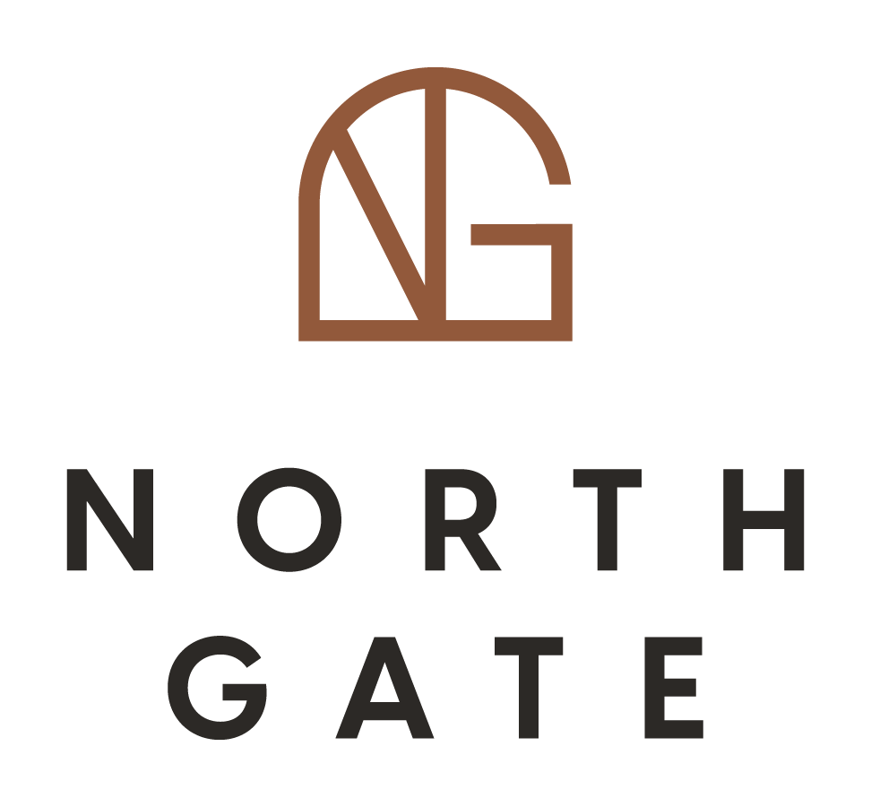 the logo for northgate with the words northgate on a green background
